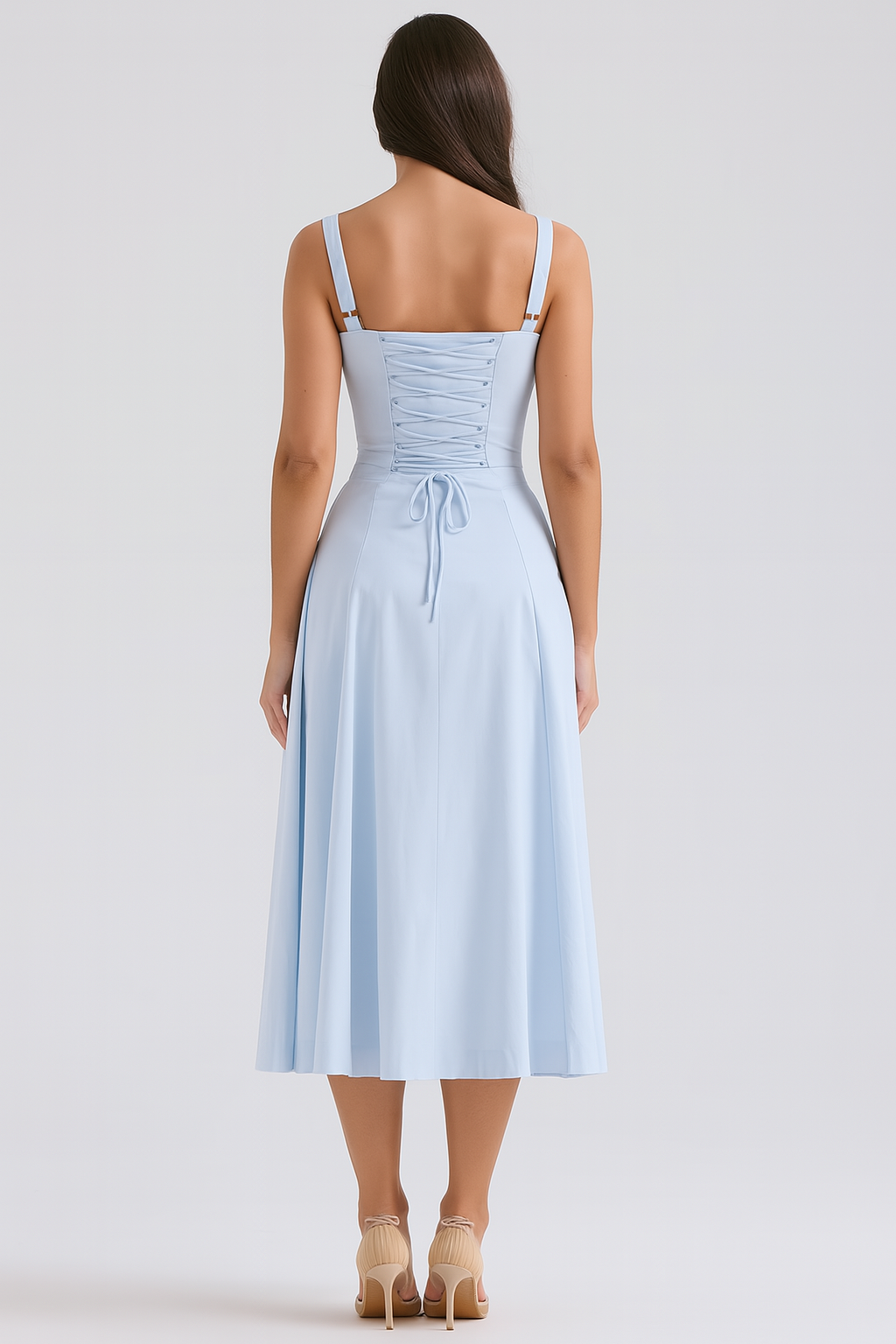 Elva Corset Dress - Soft Blue