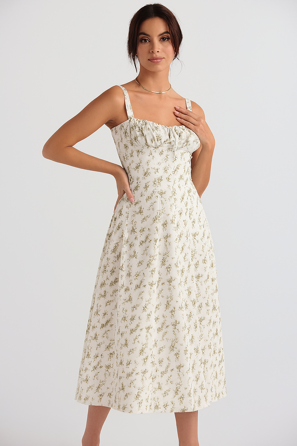 Elva Corset Dress - Garden Print