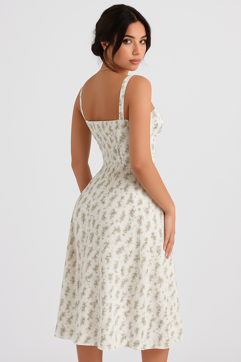 Elva Corset Dress - Garden Print