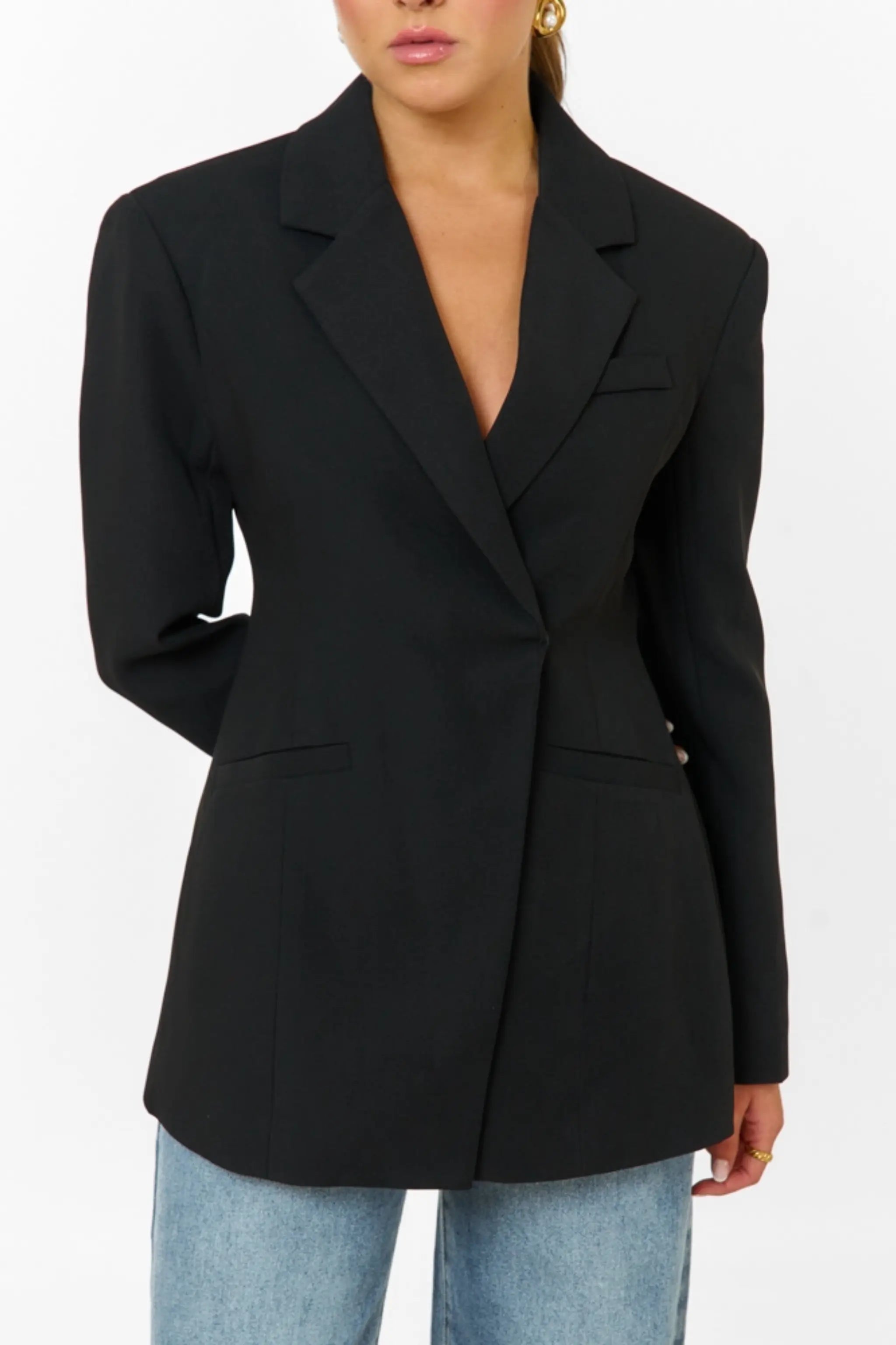 Divina Oversized Blazer - Noir MYCLOTHOS® - MYCLOTHOS®