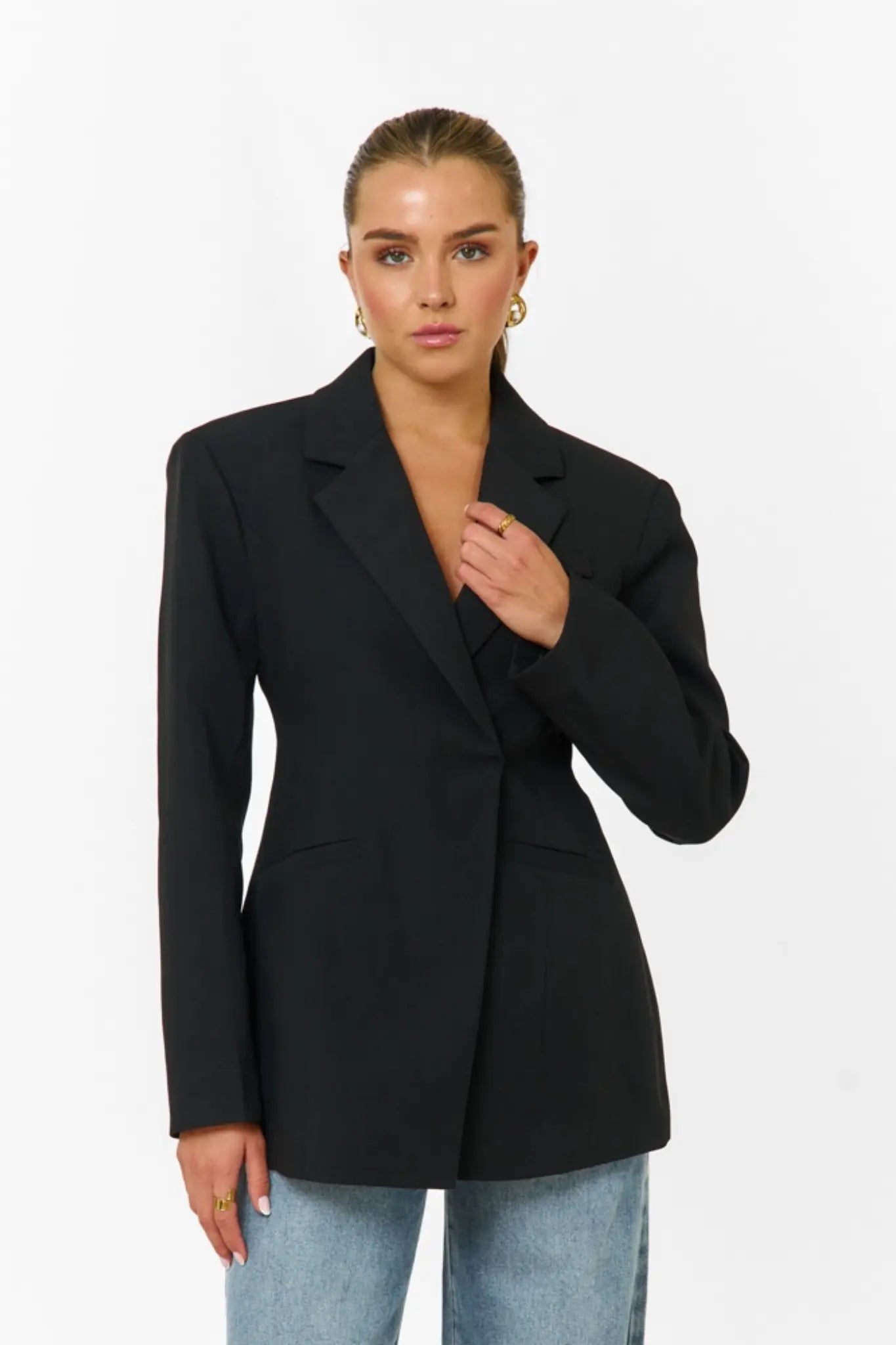 Divina Oversized Blazer - Noir MYCLOTHOS® - MYCLOTHOS®