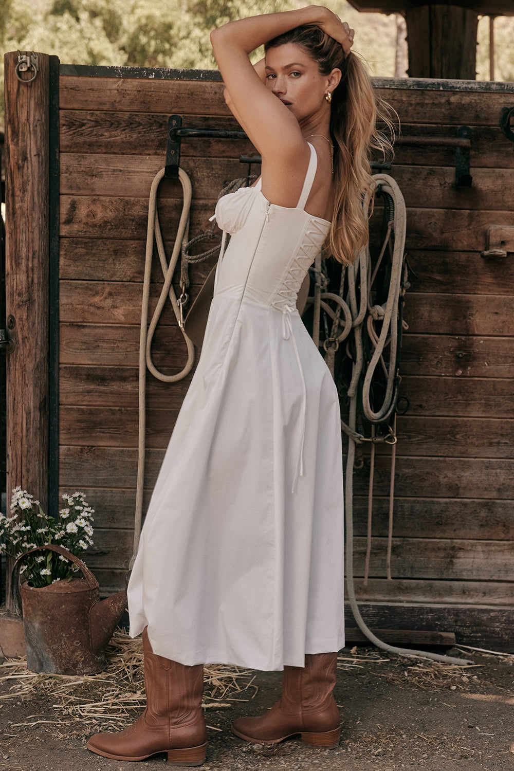 Elva Corset Dress - White
