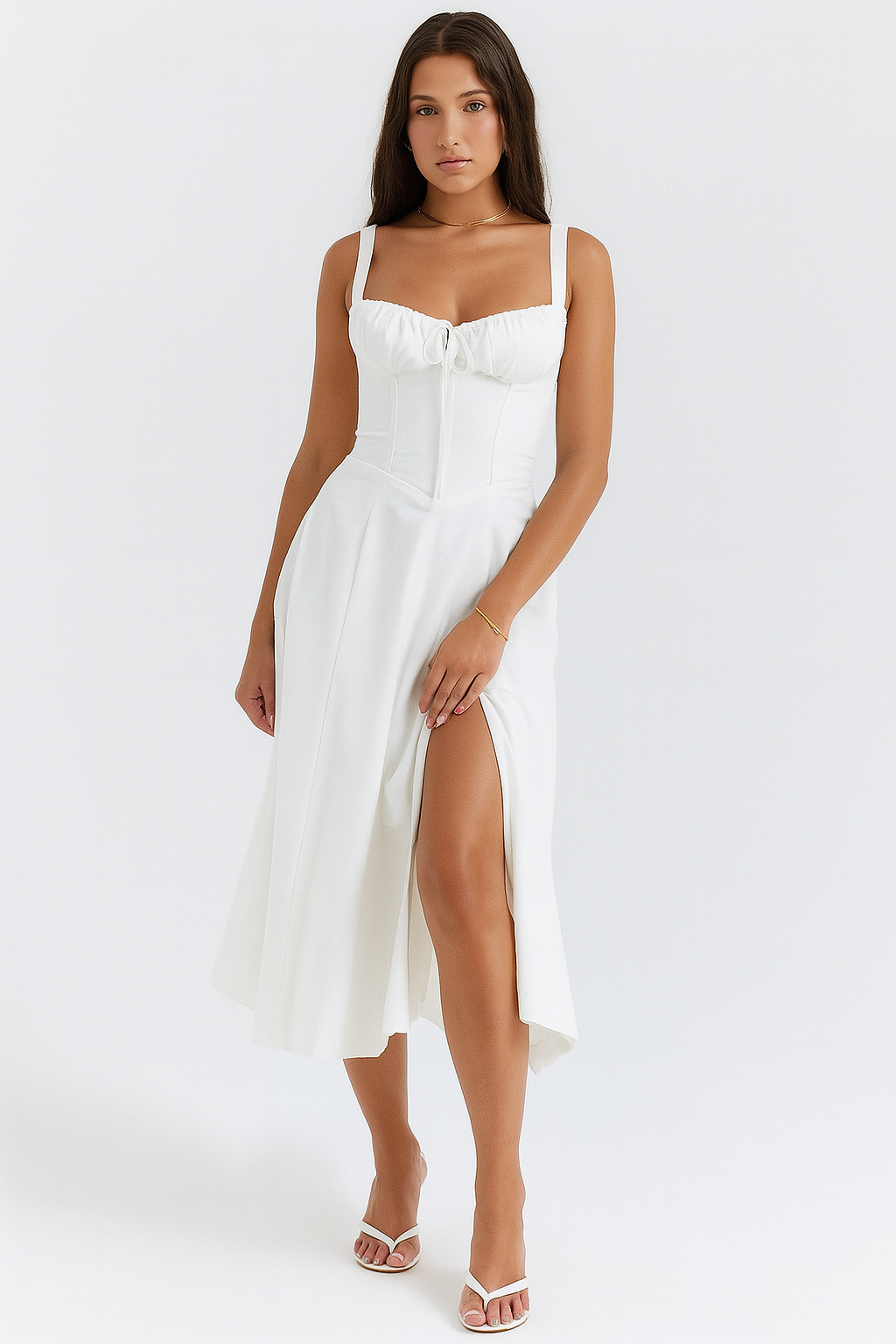 Elva Corset Dress - White