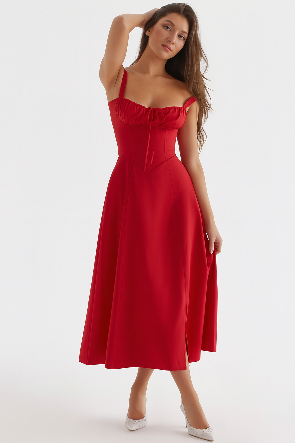 Elva Corset Dress - Red Rose