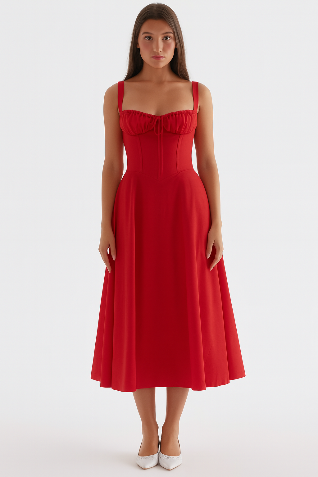 Elva Corset Dress - Red Rose