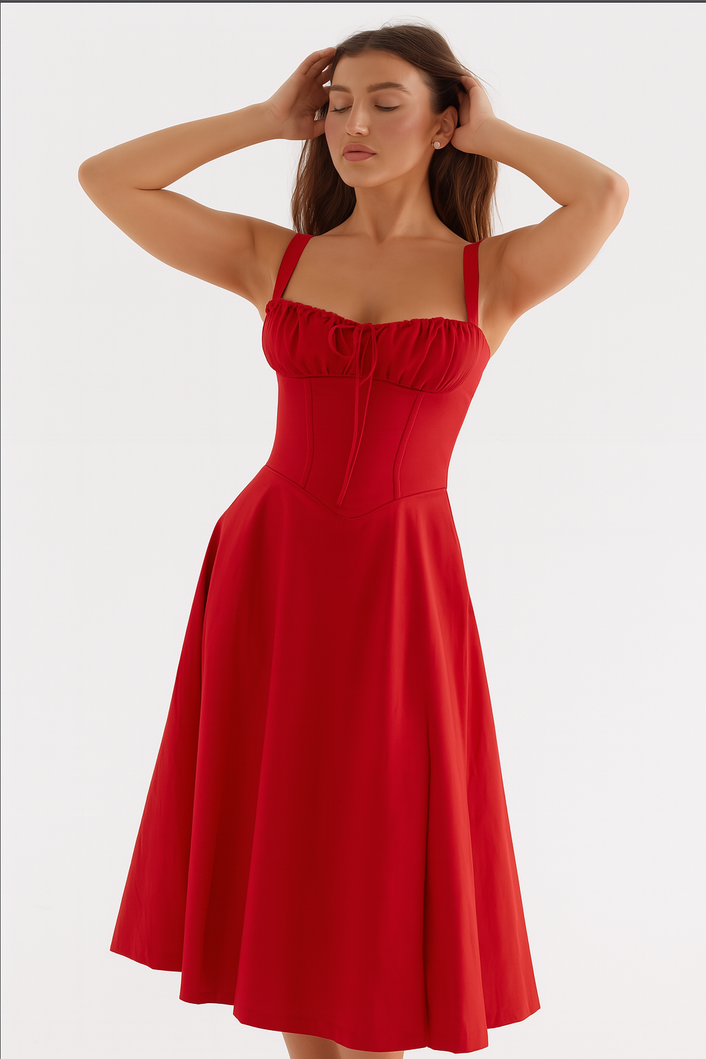 Elva Corset Dress - Red Rose
