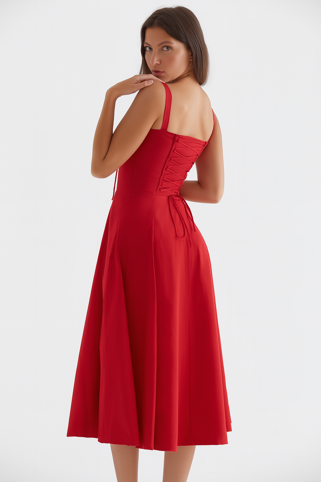 Elva Corset Dress - Red Rose