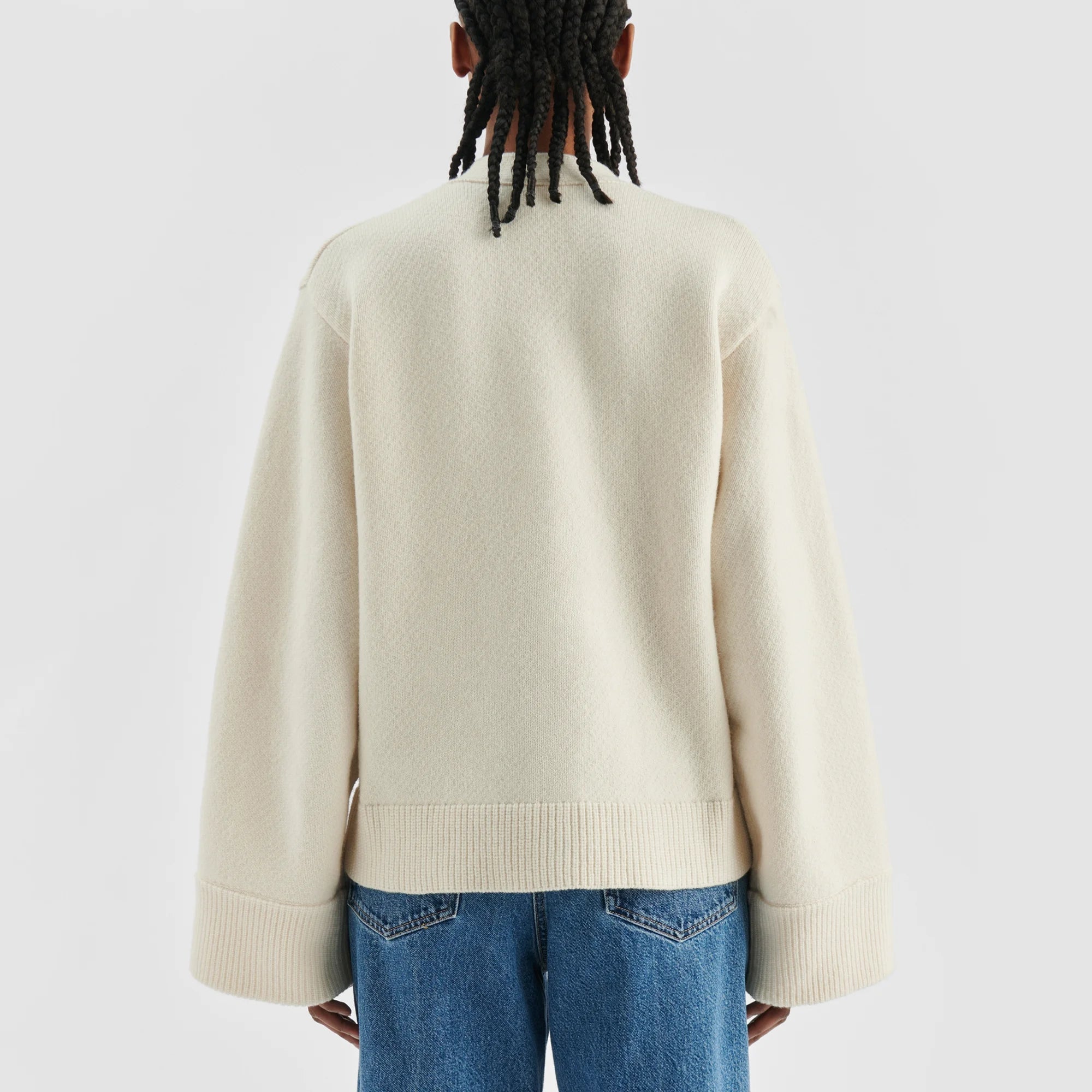 Aurora Relaxed Wool Cardigan - Apricot Douce